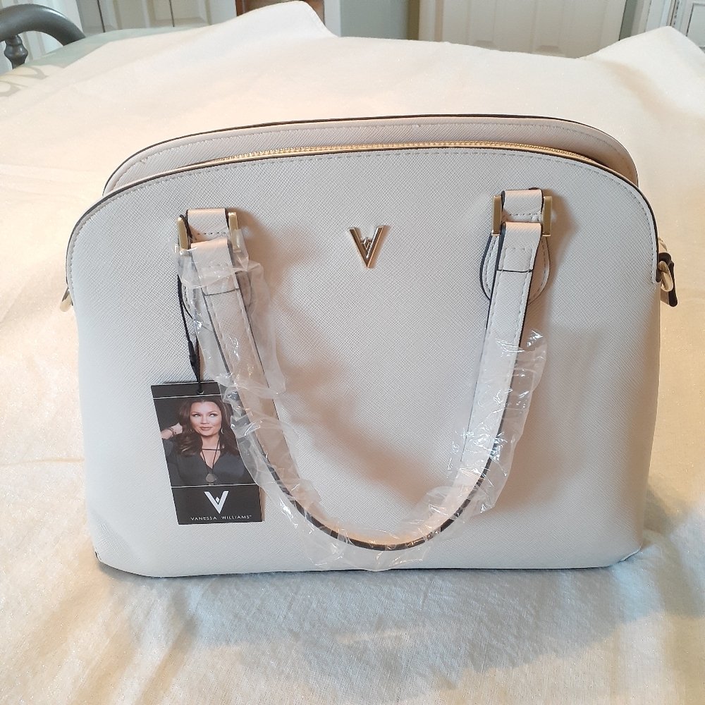 Vanessa Williams Lush Round Satchel/crossbody Off White NEW